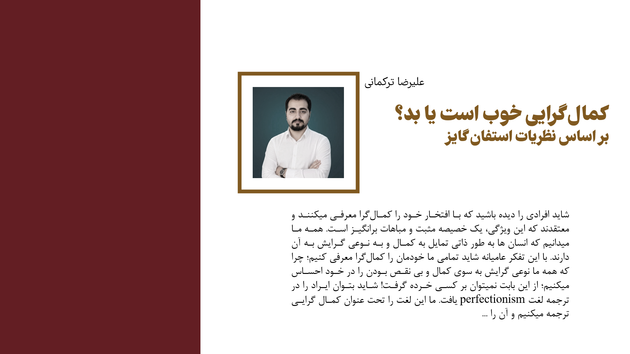 کمال‌گرایی خوب است یا بد؟ بر اساس نظریات استفان گایز